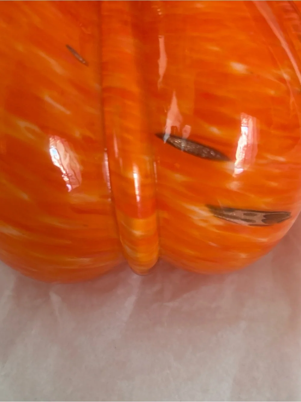 Martha Stewart Handblown Glass Multi-colored Pumpkin  Beautiful colors of orange